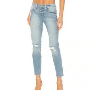 FRAME Denim Le Boy Size 29 Jeans Distressed MCLANE Cotton Stretch Mid Rise